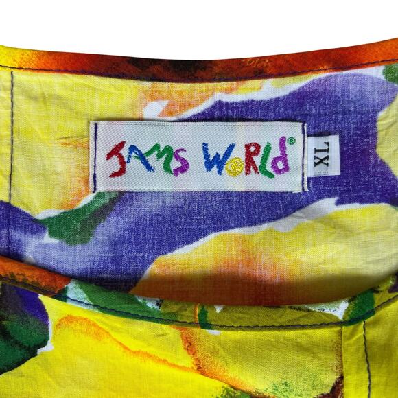 Vintage Jams World Dress XL | Poppy Floral Rayon Made in Hawaii Aloha Sundress - Picture 5 of 13